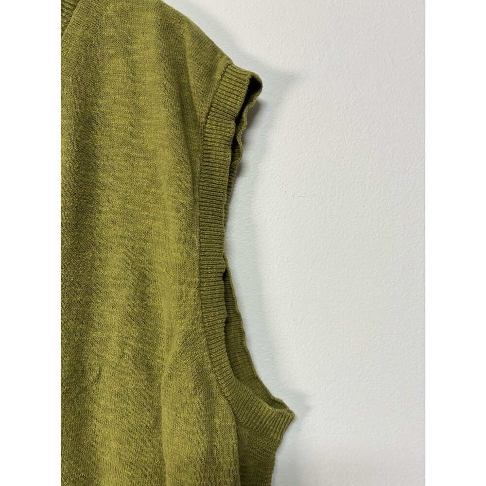 Fat Face Summer Knit Cardigan Vest Olive Green Size Us 18 Button Down - Picture 4 of 11